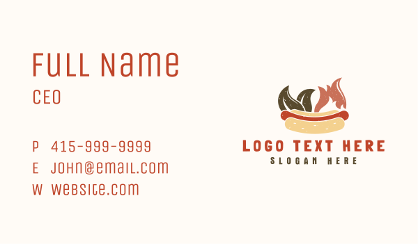 Spicy Natural Hot Dog Sandwich Business Card Design Image Preview