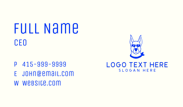 Cool Doberman Dog Business Card Design Image Preview