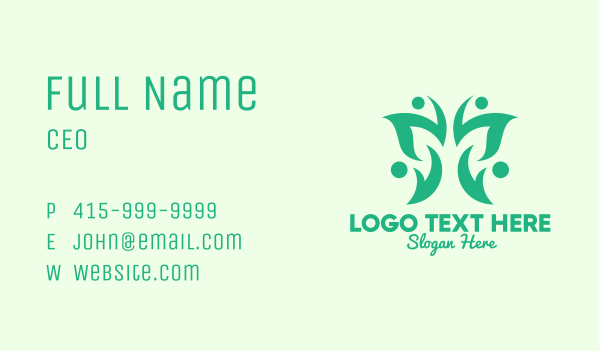 Green Eco Butterfly Business Card Design Image Preview