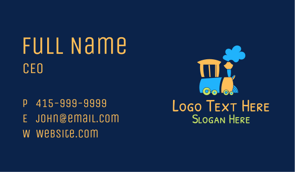 Colorful Kiddie Train Business Card Design Image Preview
