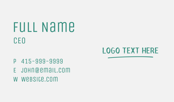 Handwritten Underline Wordmark Business Card Design Image Preview