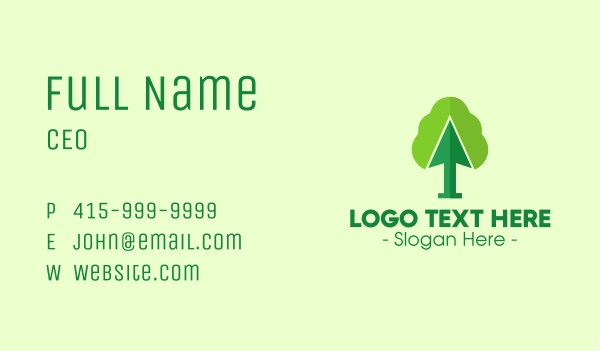 Green Arrow Tree Business Card Design Image Preview