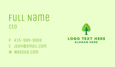 Green Arrow Tree Business Card Image Preview