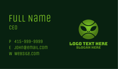 Green Alien Baseball Ball Business Card Image Preview