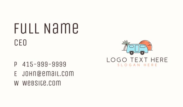 Camper Van Travel Business Card Design Image Preview