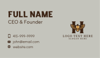 Golden Eagle Letter H Business Card Design