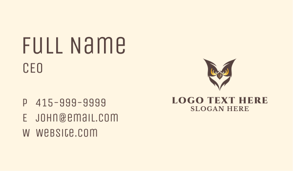 Safari Owl Eyes Business Card Design Image Preview