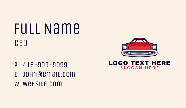 Old School Muscle Car Business Card Design Image Preview
