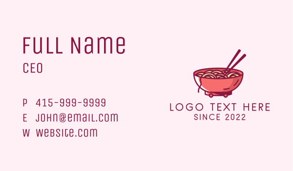 Ramen Noodle Food Cart  Business Card Design Image Preview