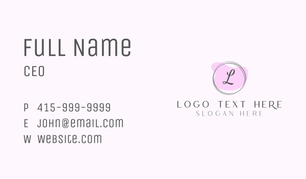 Fashion Pink Pastel Circle Business Card Design Image Preview