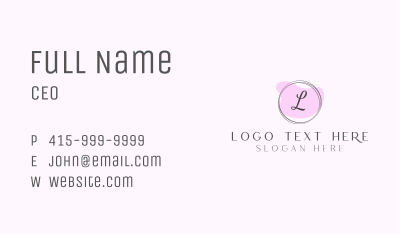 Fashion Pink Pastel Circle Business Card Image Preview
