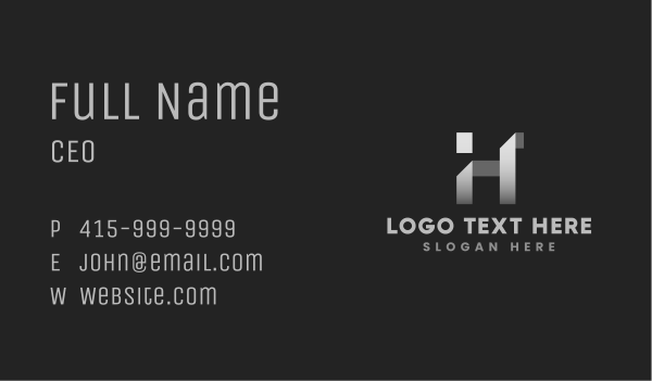 Modern Origami Letter H Business Card Design Image Preview