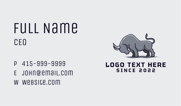 Charging Wild Bull Business Card Design Image Preview