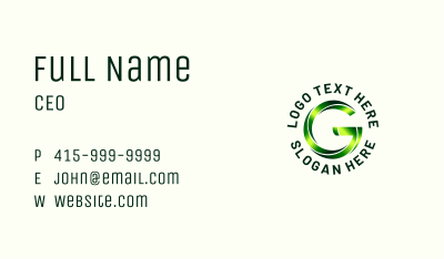 Green Fintech Letter G Business Card Image Preview
