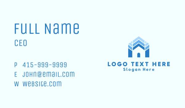 Blue House Residence Business Card Design Image Preview