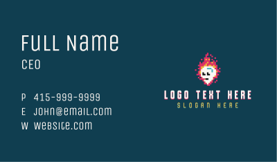 Alien Flaming Skull Business Card Image Preview
