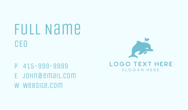 Dolphin Animal Aquatic Waterpark  Business Card Design Image Preview