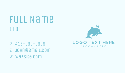 Dolphin Animal Aquatic Waterpark  Business Card Image Preview