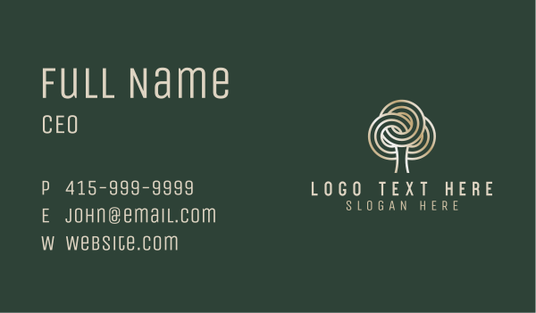 Gradient Tree Plant Business Card Design Image Preview