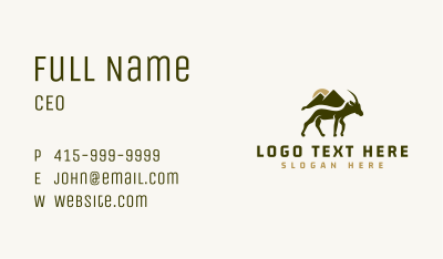 Wild Mountain Goat Business Card Image Preview