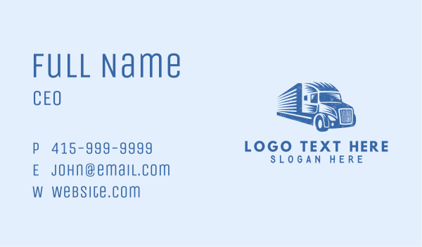 Cargo Truck Haulage Business Card Design Image Preview