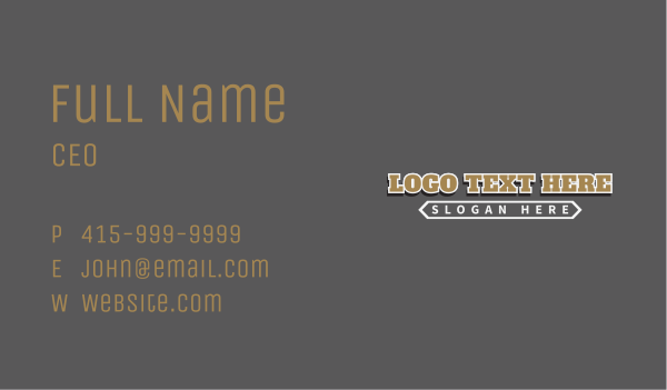 Retro Varsity Wordmark Business Card Design Image Preview
