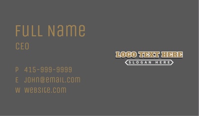 Retro Varsity Wordmark Business Card Image Preview