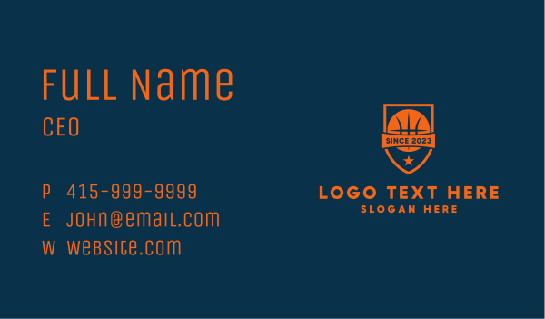 Orange Basketball Emblem  Business Card Design Image Preview