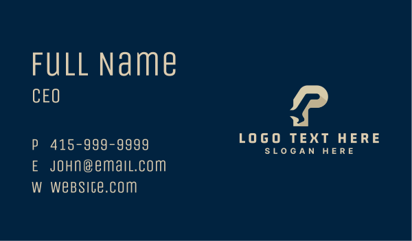 Wrench Mechanic Letter P Business Card Design Image Preview