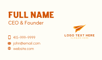 Shipping Courier Paper Plane Business Card Design