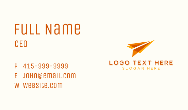 Shipping Courier Paper Plane Business Card Design Image Preview