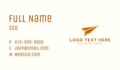 Shipping Courier Paper Plane Business Card Image Preview