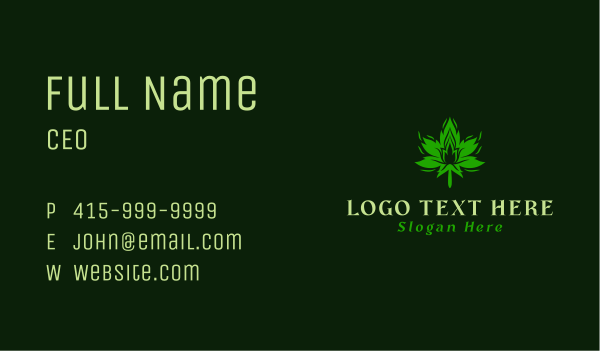 Marijuana Leaf Flame  Business Card Design Image Preview