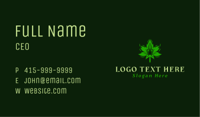 Marijuana Leaf Flame  Business Card Image Preview
