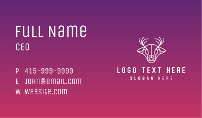 Minimalist Deer Outline Business Card Image Preview