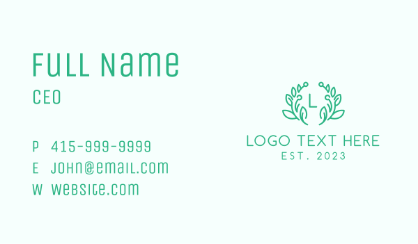 Botanical Lettermark  Business Card Design Image Preview