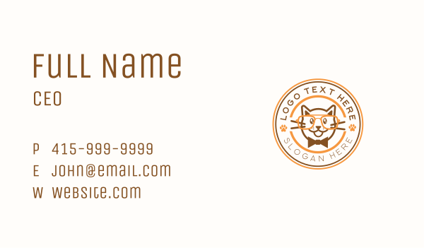 Cute Hipster Cat Business Card Design Image Preview