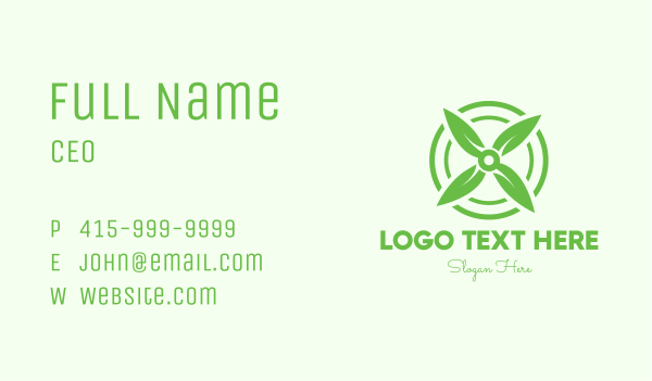 Green Eco Propeller Business Card Design