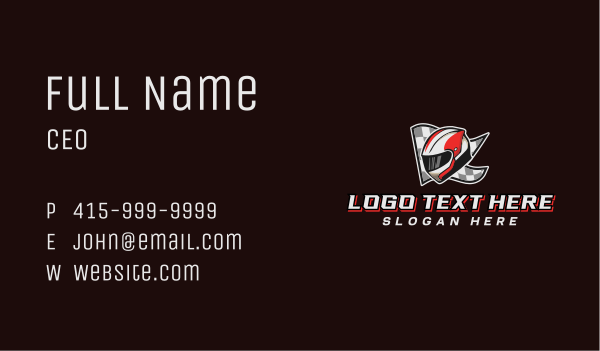 Motorcycle Racing Helmet Business Card Design Image Preview