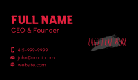 Creepy Red Wordmark Business Card Design