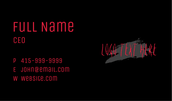 Creepy Red Wordmark Business Card Design Image Preview