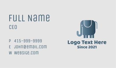 Cute Grey Elephant  Business Card Image Preview