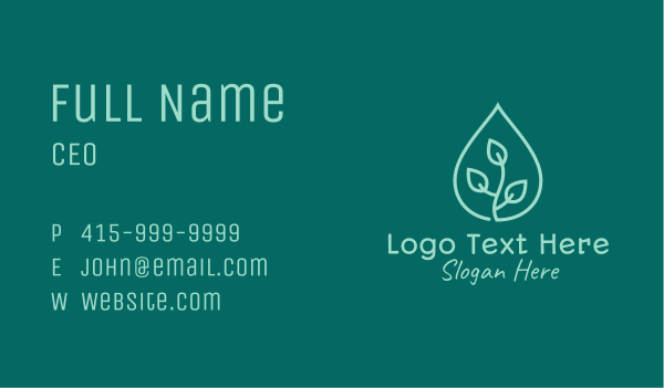 Water Droplet Plant Business Card Design Image Preview