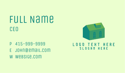 3D Green House Business Card Image Preview