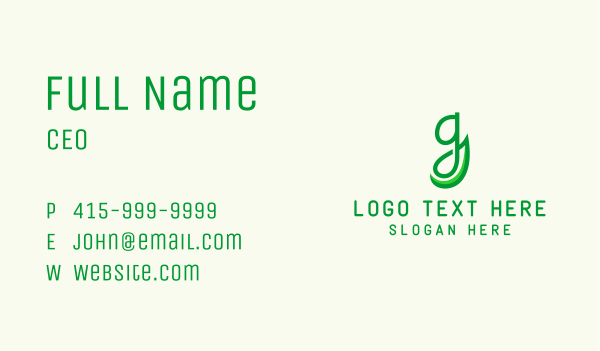 Herb Gardening Letter G  Business Card Design Image Preview