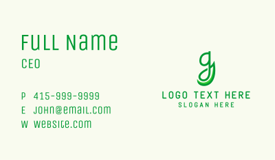 Herb Gardening Letter G  Business Card Image Preview
