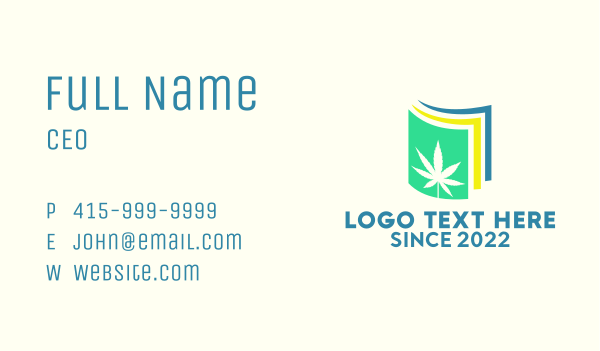 Colorful Marijuana Paper  Business Card Design Image Preview