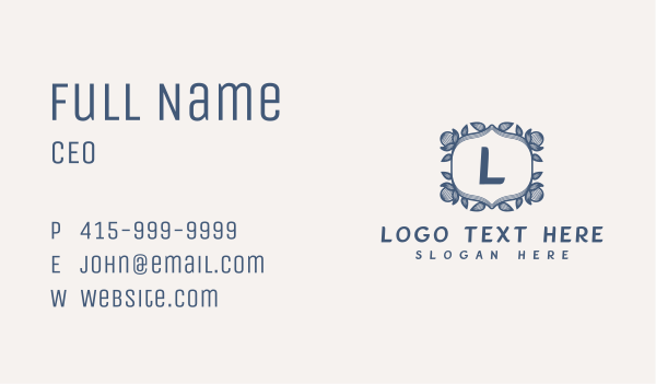 Classic Floral Wreath Business Card Design Image Preview