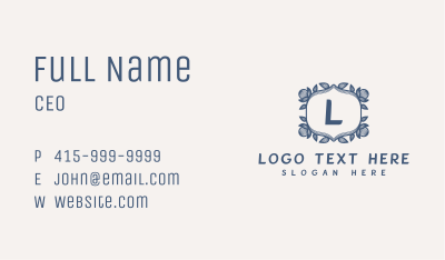 Classic Floral Wreath Business Card Image Preview