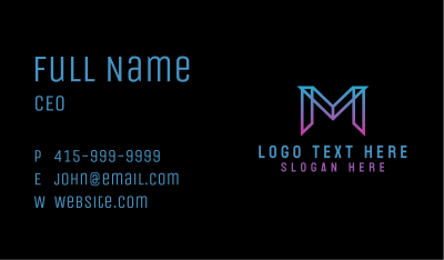Nightclub Gradient Letter M Business Card Image Preview